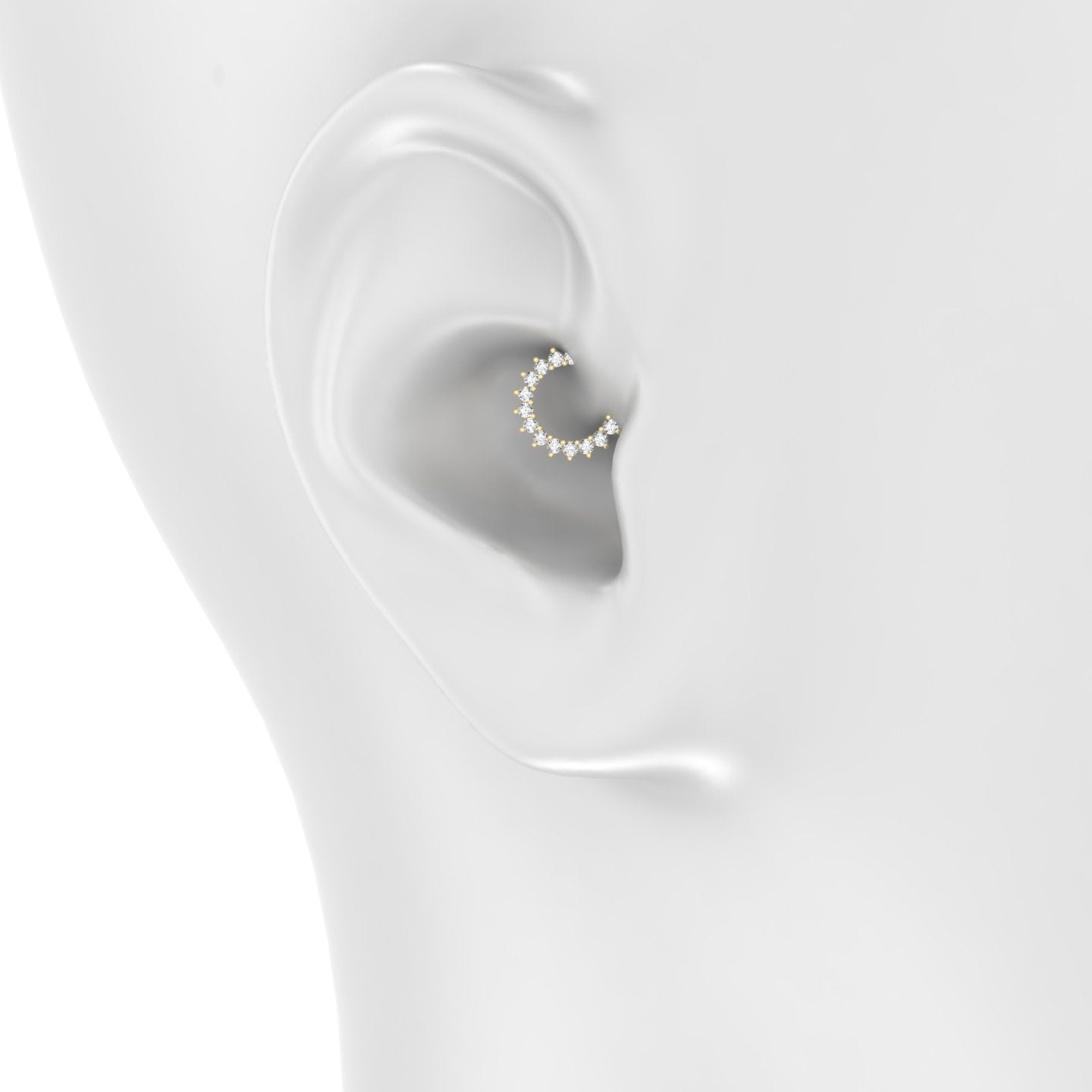 Delia | 18k Yellow Gold 6.5 mm Diamond Daith Piercing