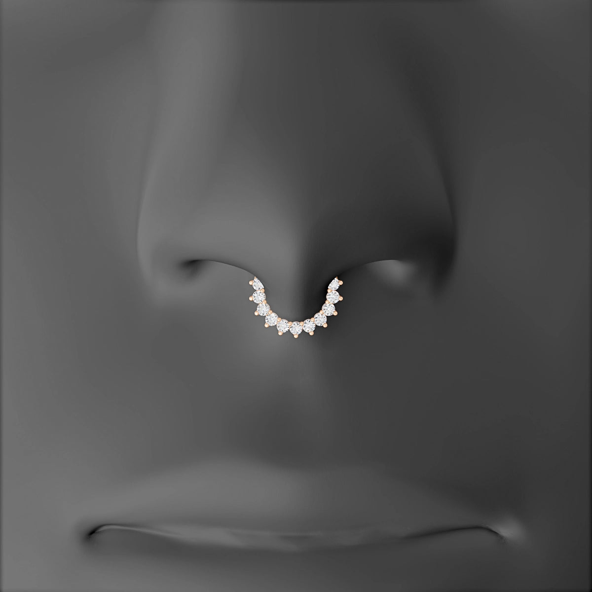 Delia | 18k Rose Gold 6.5 mm Diamond Septum Piercing
