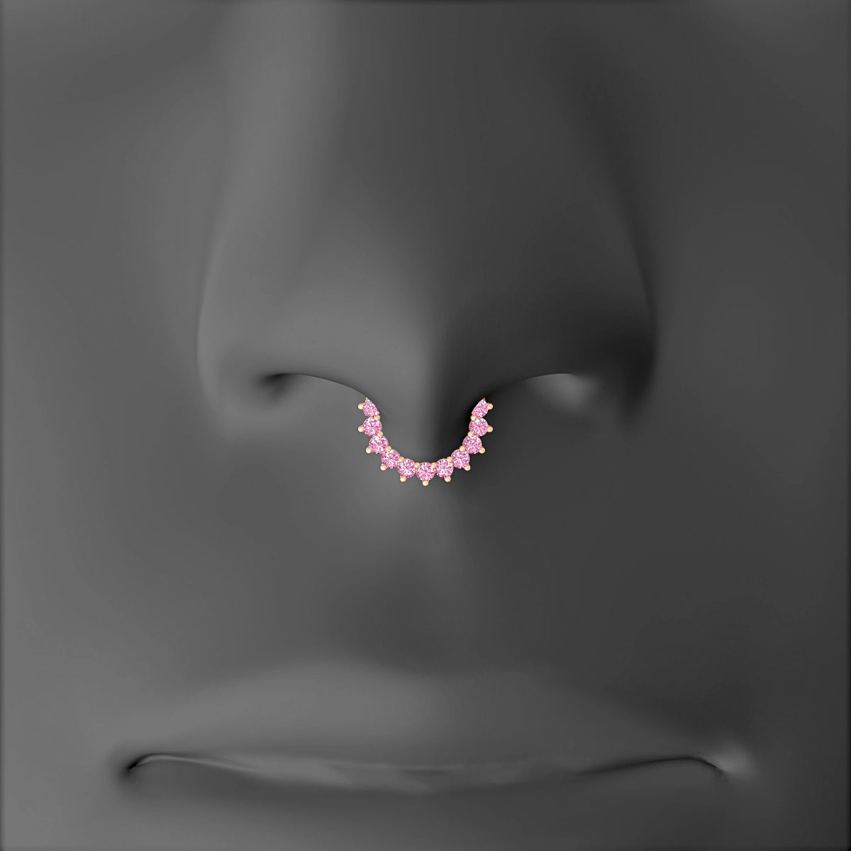 Delia | 18k Rose Gold 6.5 mm Pink Sapphire Septum Piercing