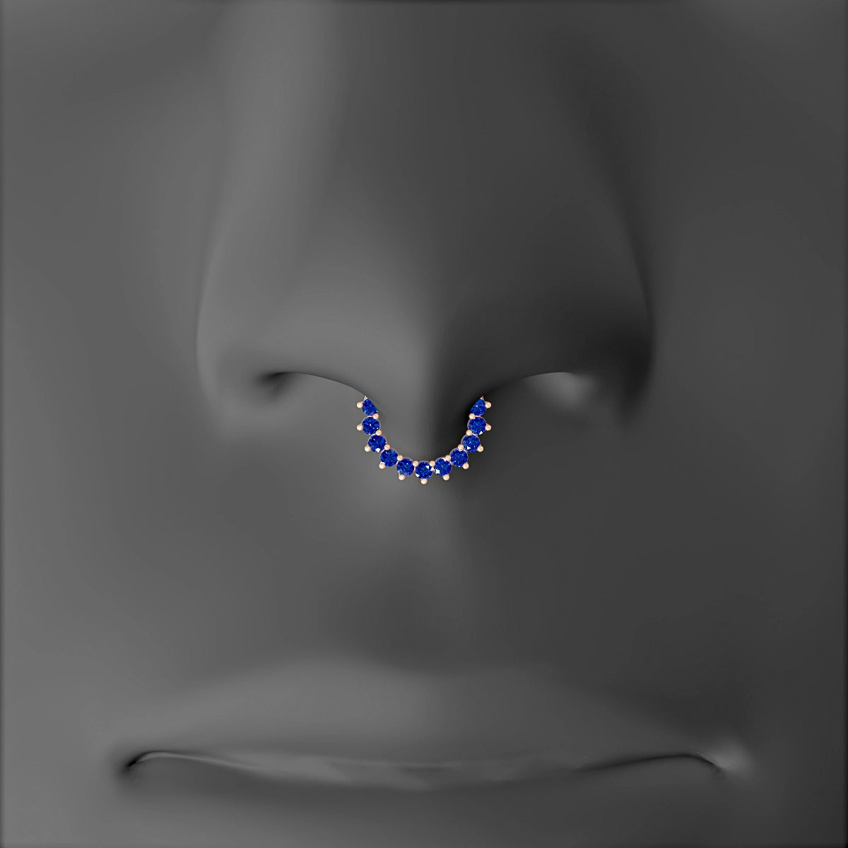 Delia | 18k Rose Gold 6.5 mm Sapphire & Diamond Septum Piercing