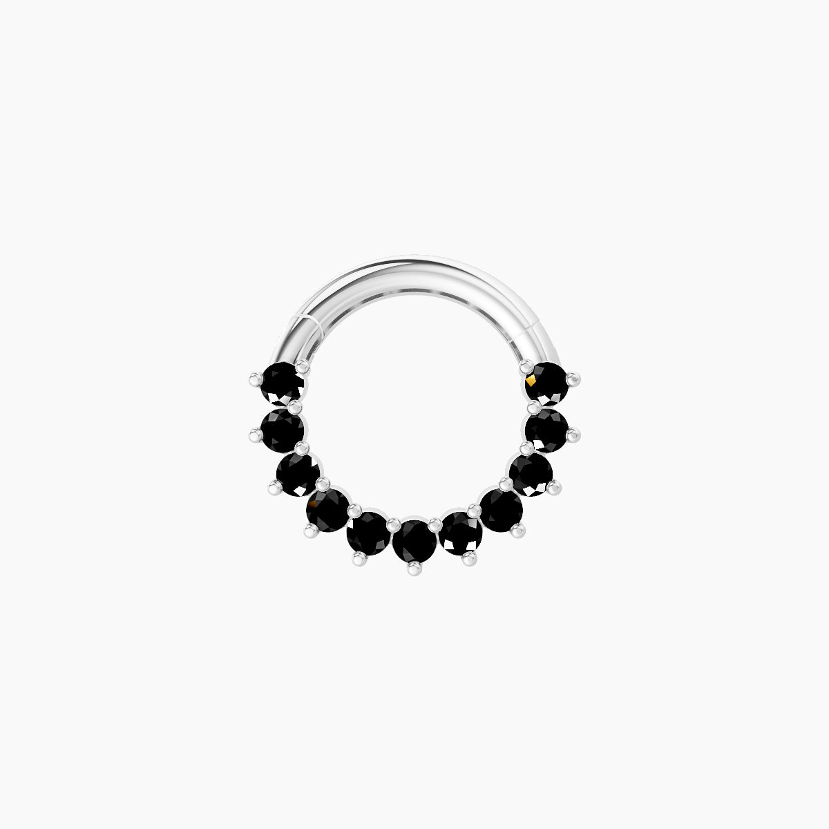 Delia | 18k White Gold 6.5 mm Black Diamond Septum Piercing