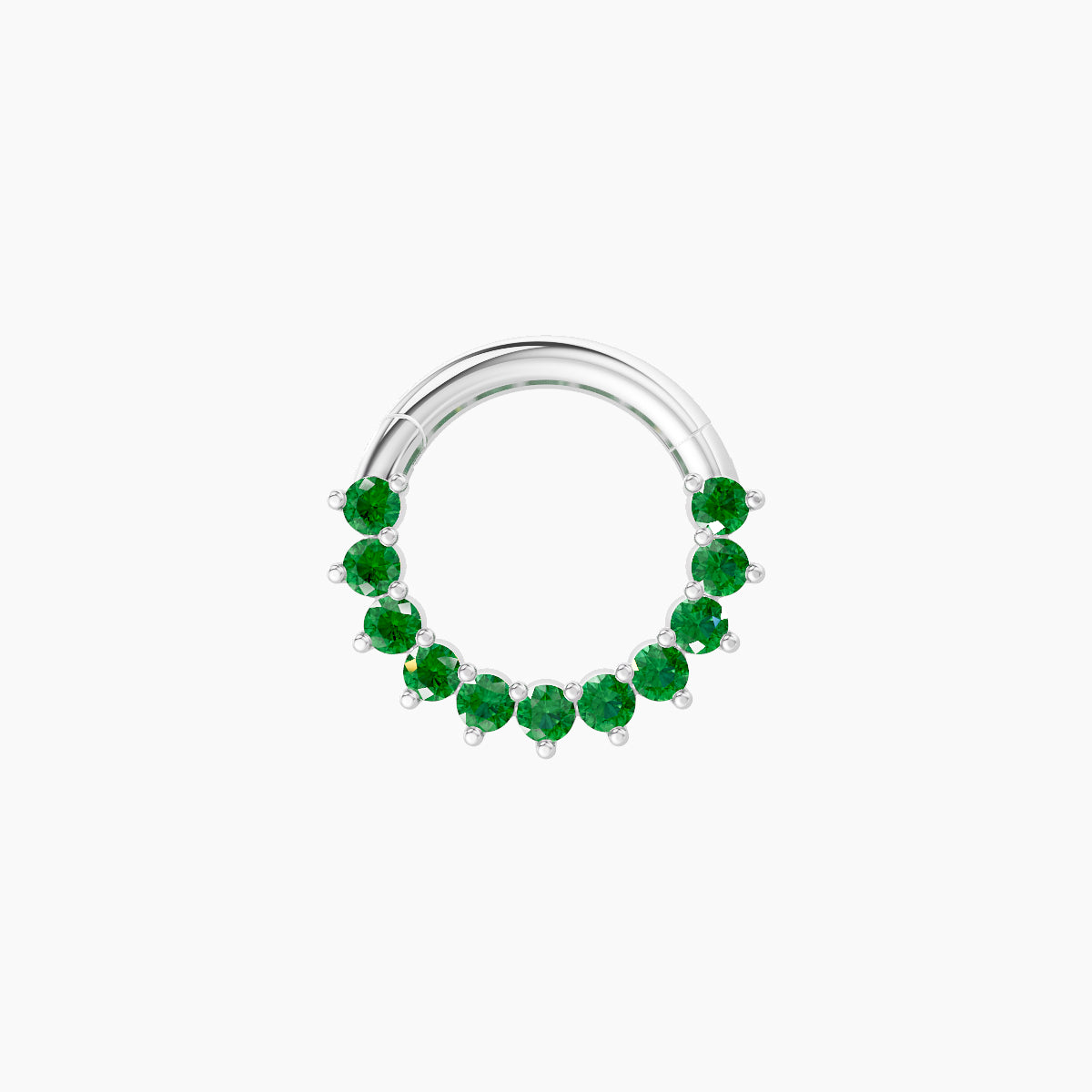 Delia | 18k White Gold 6.5 mm Emerald Septum Piercing