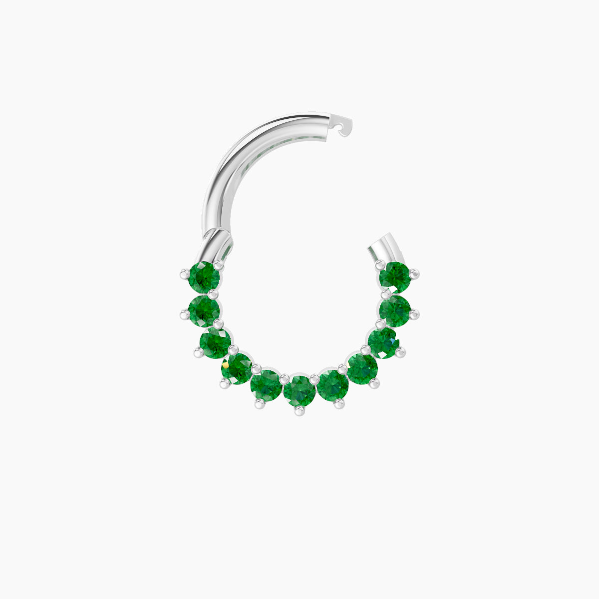 Delia | 18k White Gold 6.5 mm Emerald Septum Piercing