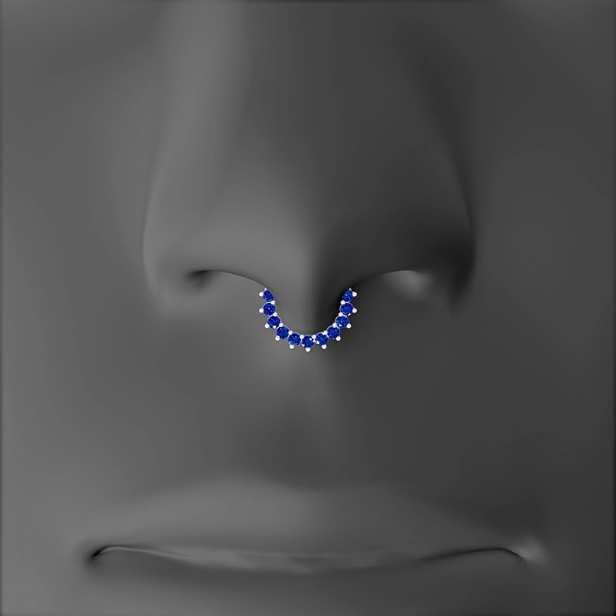 Delia | 18k White Gold 6.5 mm Sapphire Septum Piercing