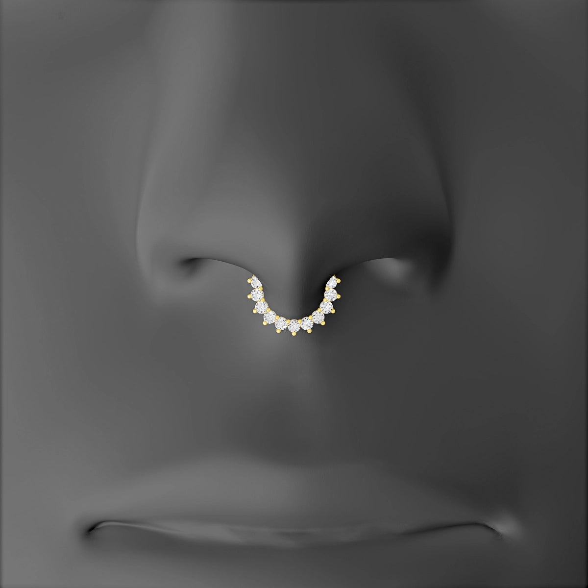 Delia | 18k Yellow Gold 6.5 mm Diamond Septum Piercing