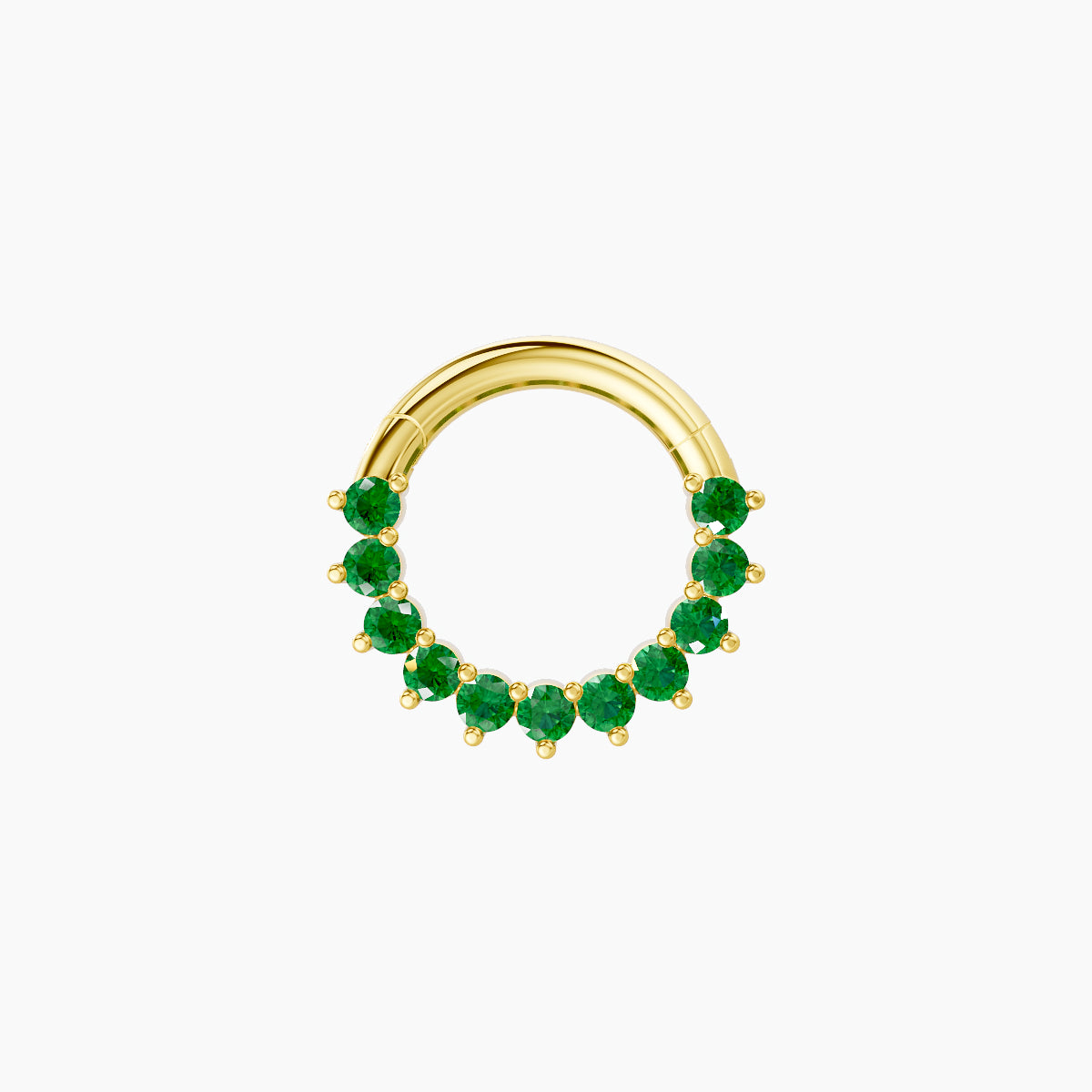 Delia | 18k Yellow Gold 6.5 mm Emerald Septum Piercing