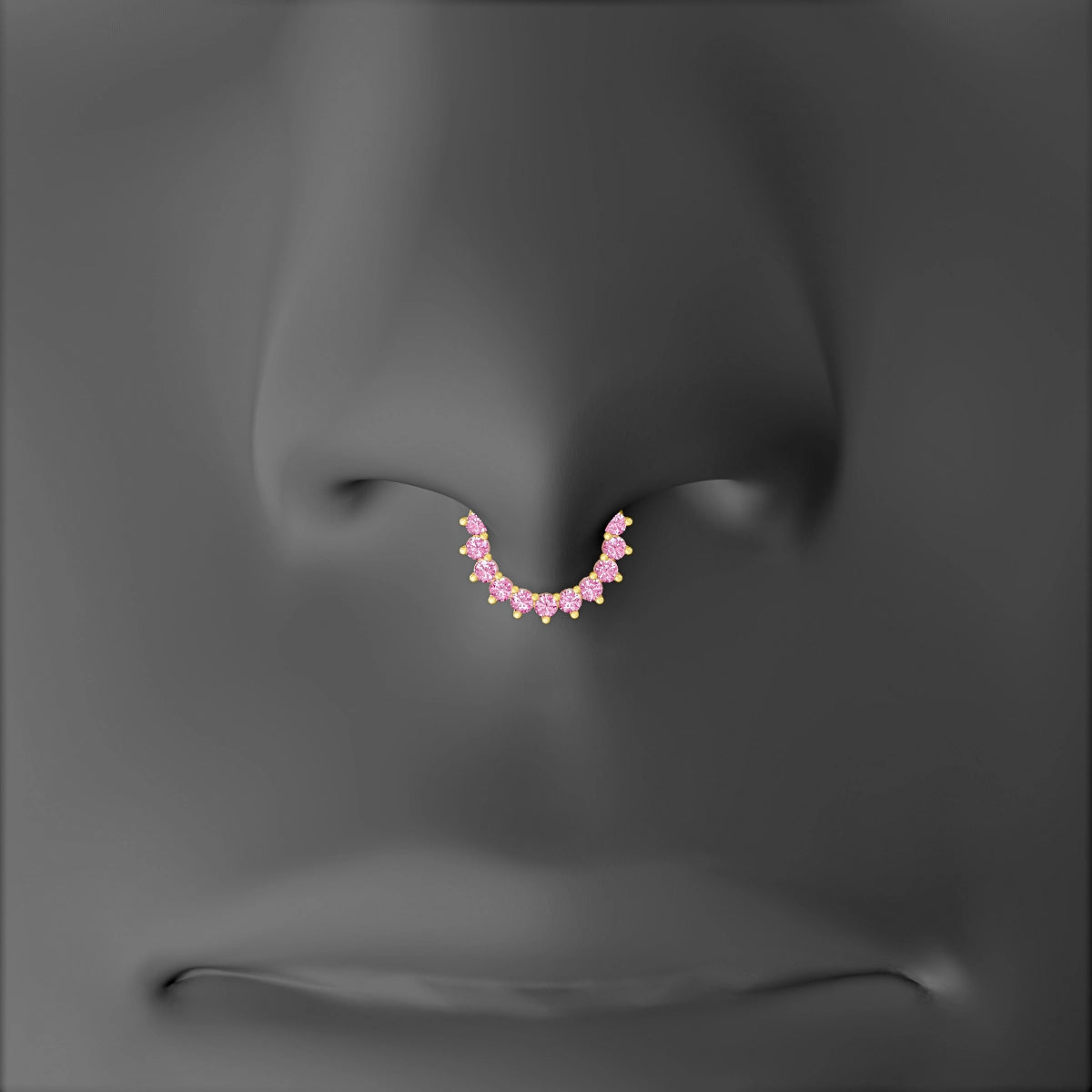 Delia | 18k Yellow Gold 6.5 mm Pink Sapphire Septum Piercing