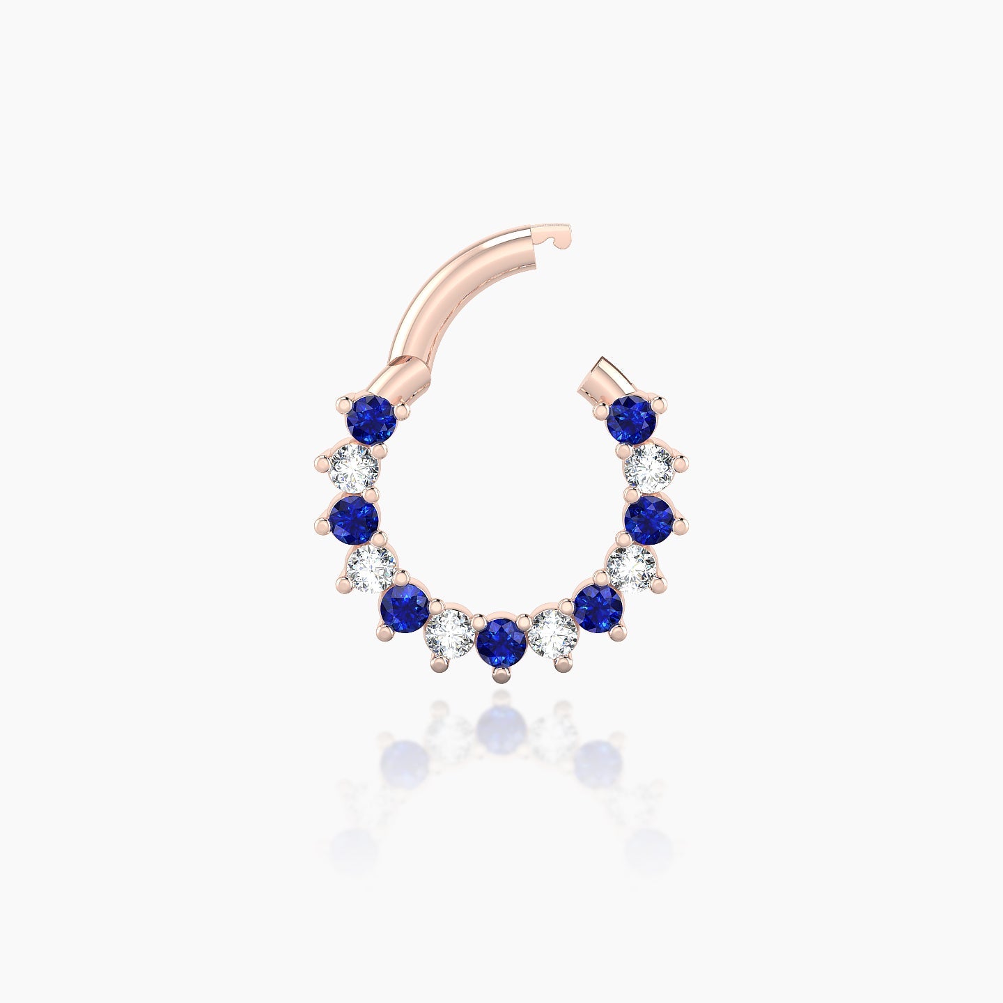 Delia | 18k Rose Gold 6.5 mm Sapphire & Diamond Septum Piercing