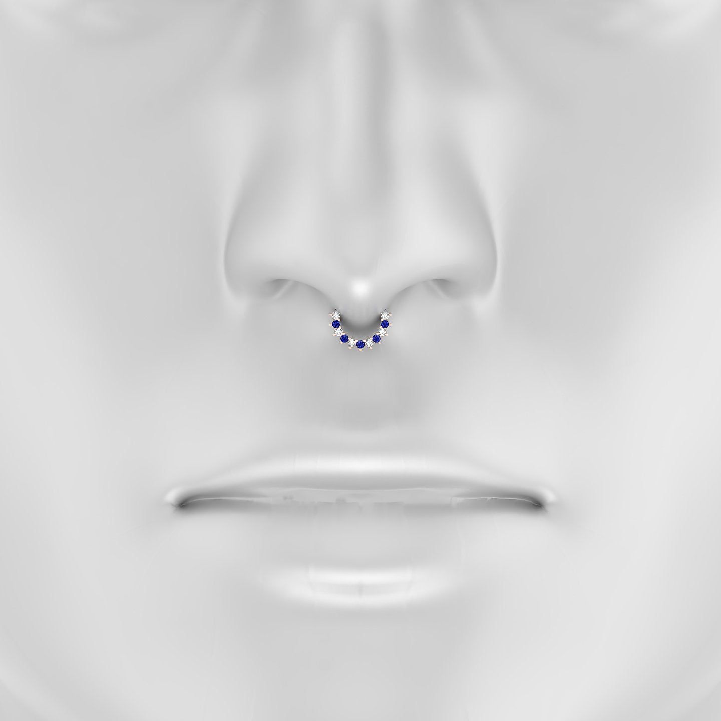 Delia | 18k Rose Gold 6.5 mm Sapphire & Diamond Septum Piercing