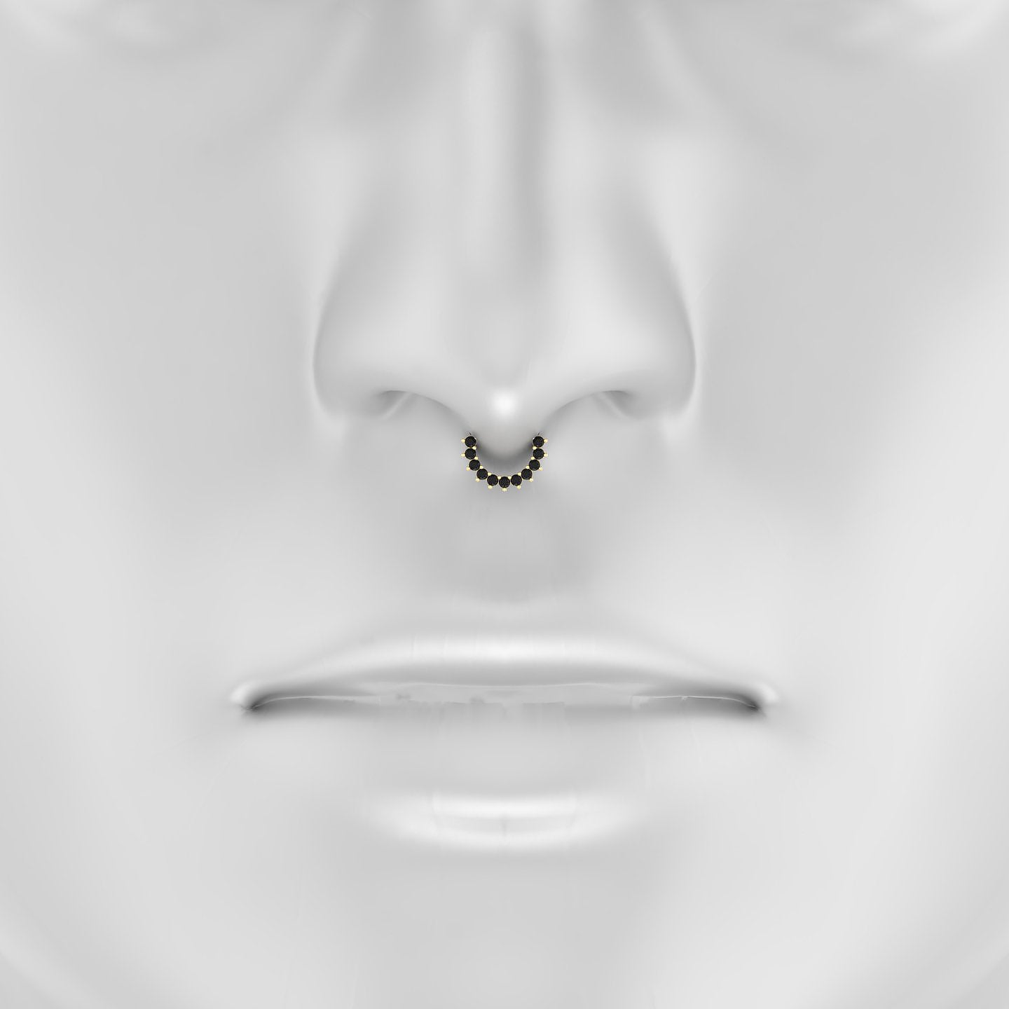 Delia | 18k Yellow Gold 6.5 mm Black Diamond Septum Piercing