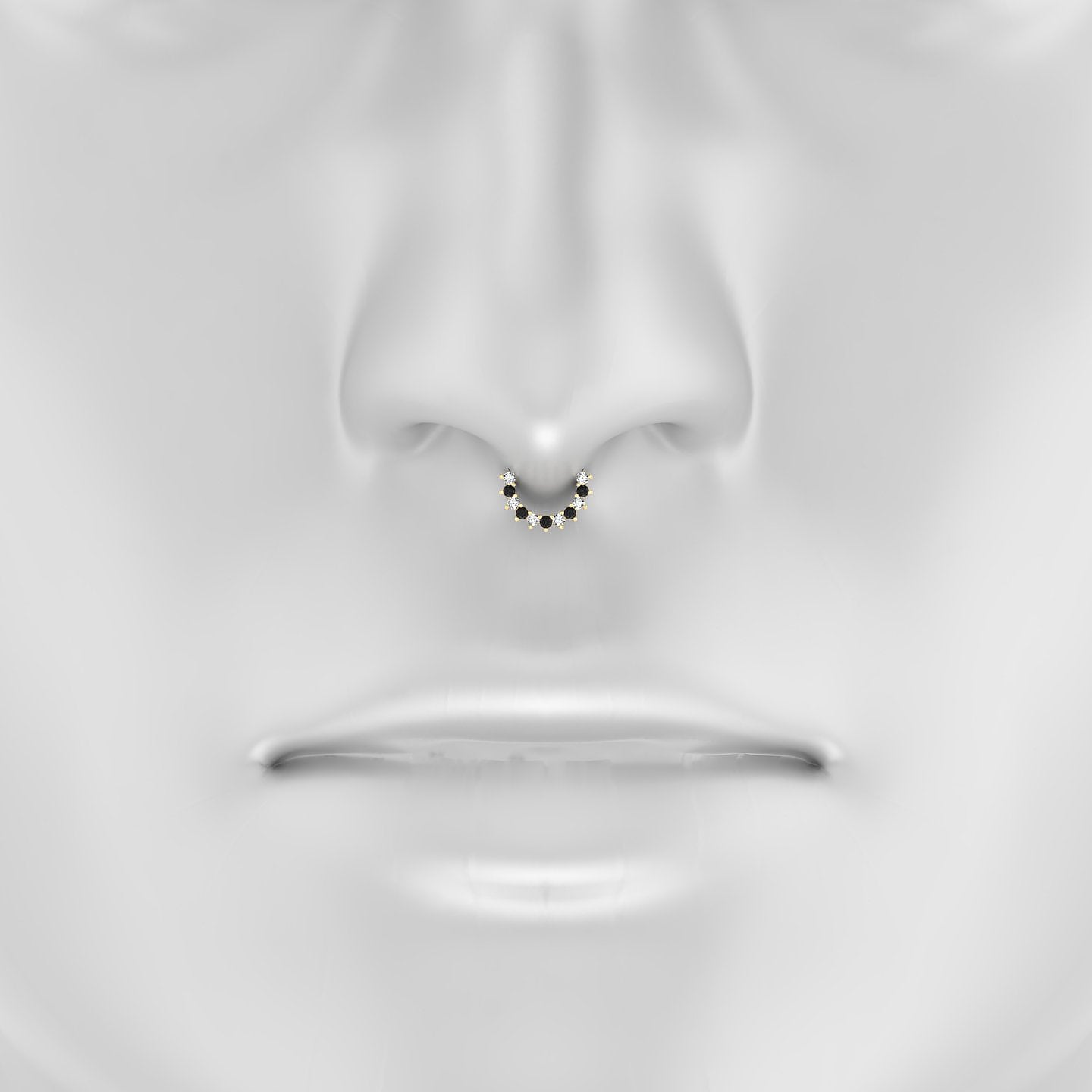 Delia | 18k Yellow Gold 6.5 mm Black Diamond & Diamond Septum Piercing