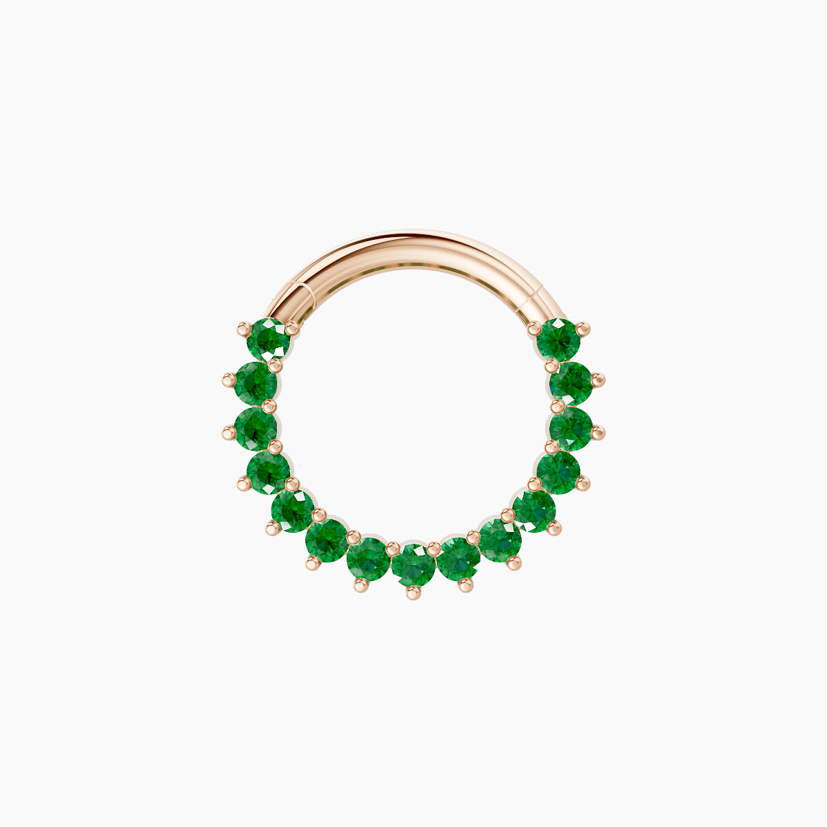 Delia | 18k Rose Gold 8 mm Emerald Daith Piercing