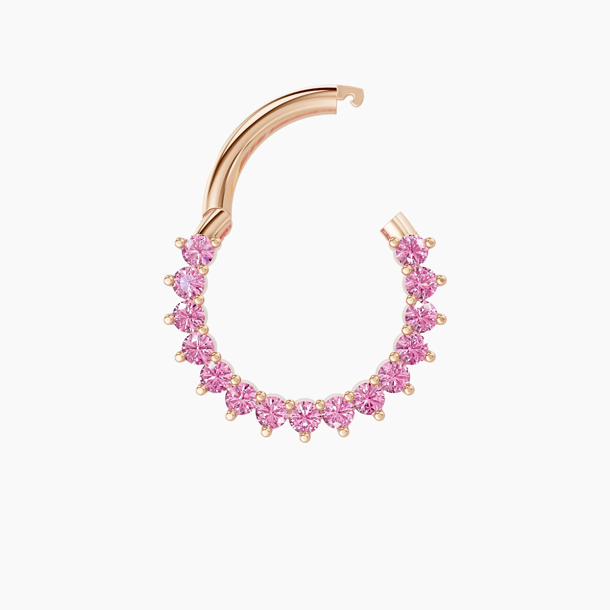 Delia | 18k Rose Gold 8 mm Pink Sapphire Daith Piercing