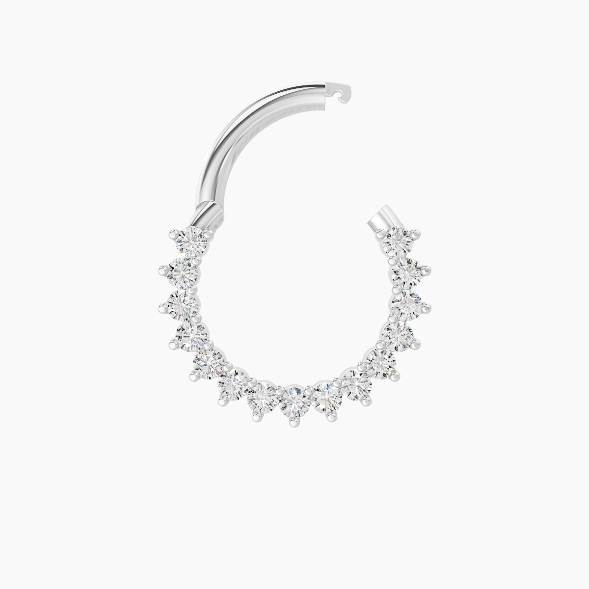 Delia | 18k White Gold 8 mm Diamond Daith Piercing
