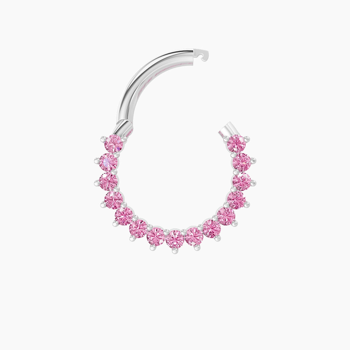 Delia | 18k White Gold 8 mm Pink Sapphire Daith Piercing