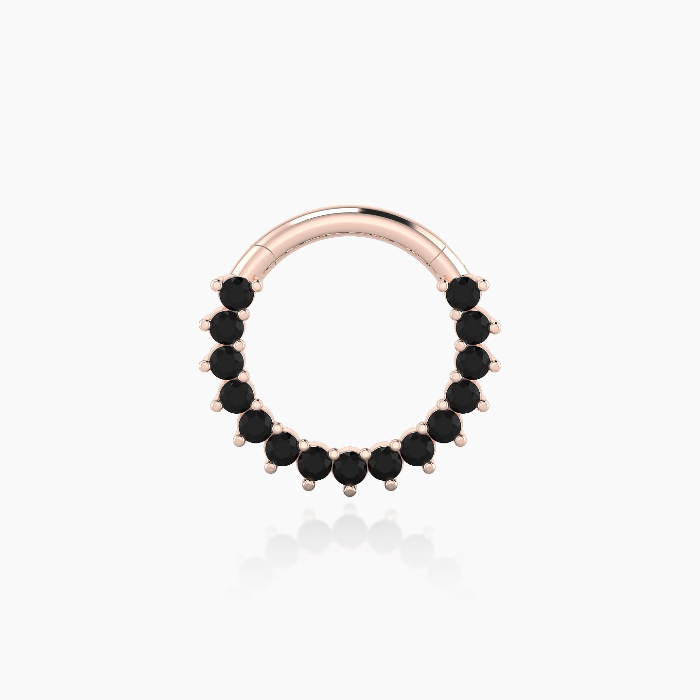 Delia | 18k Rose Gold 8 mm Black Diamond Daith Piercing