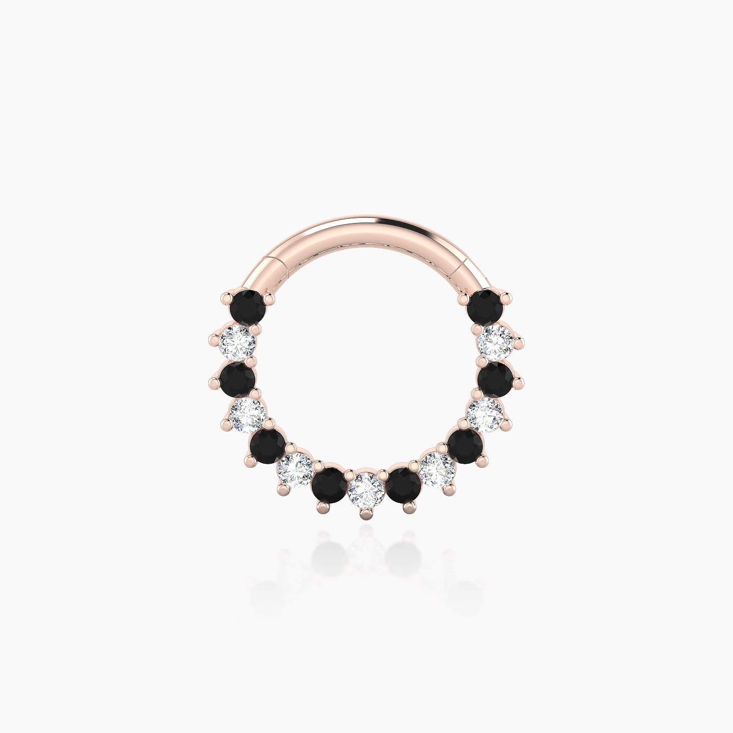 Delia | 18k Rose Gold 8 mm Black Diamond & Diamond Daith Piercing