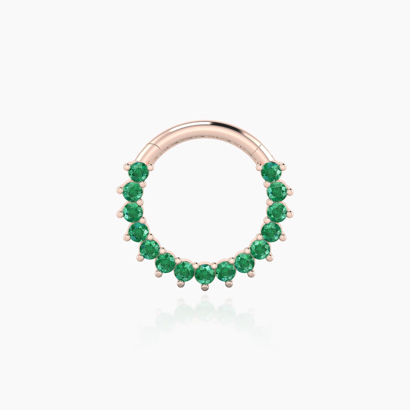 Delia | 18k Rose Gold 8 mm Emerald Daith Piercing