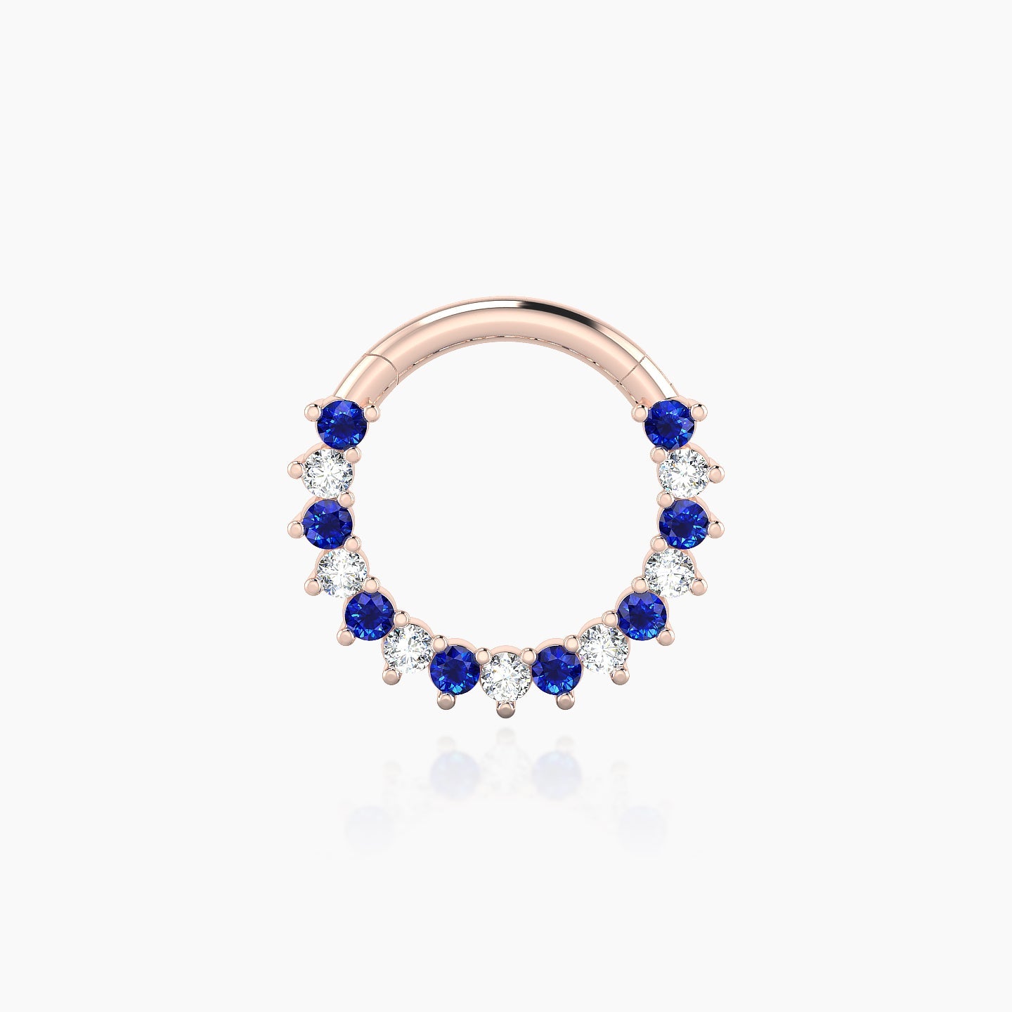 Delia | 18k Rose Gold 8 mm Sapphire & Diamond Daith Piercing