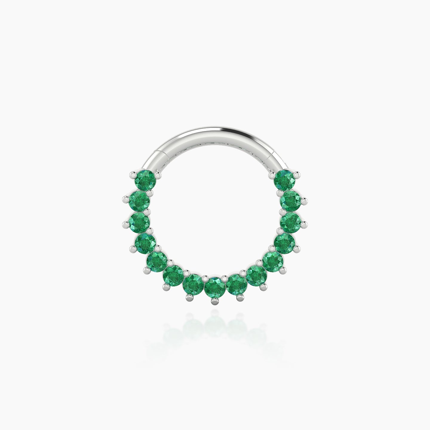 Delia | 18k White Gold 8 mm Emerald Daith Piercing