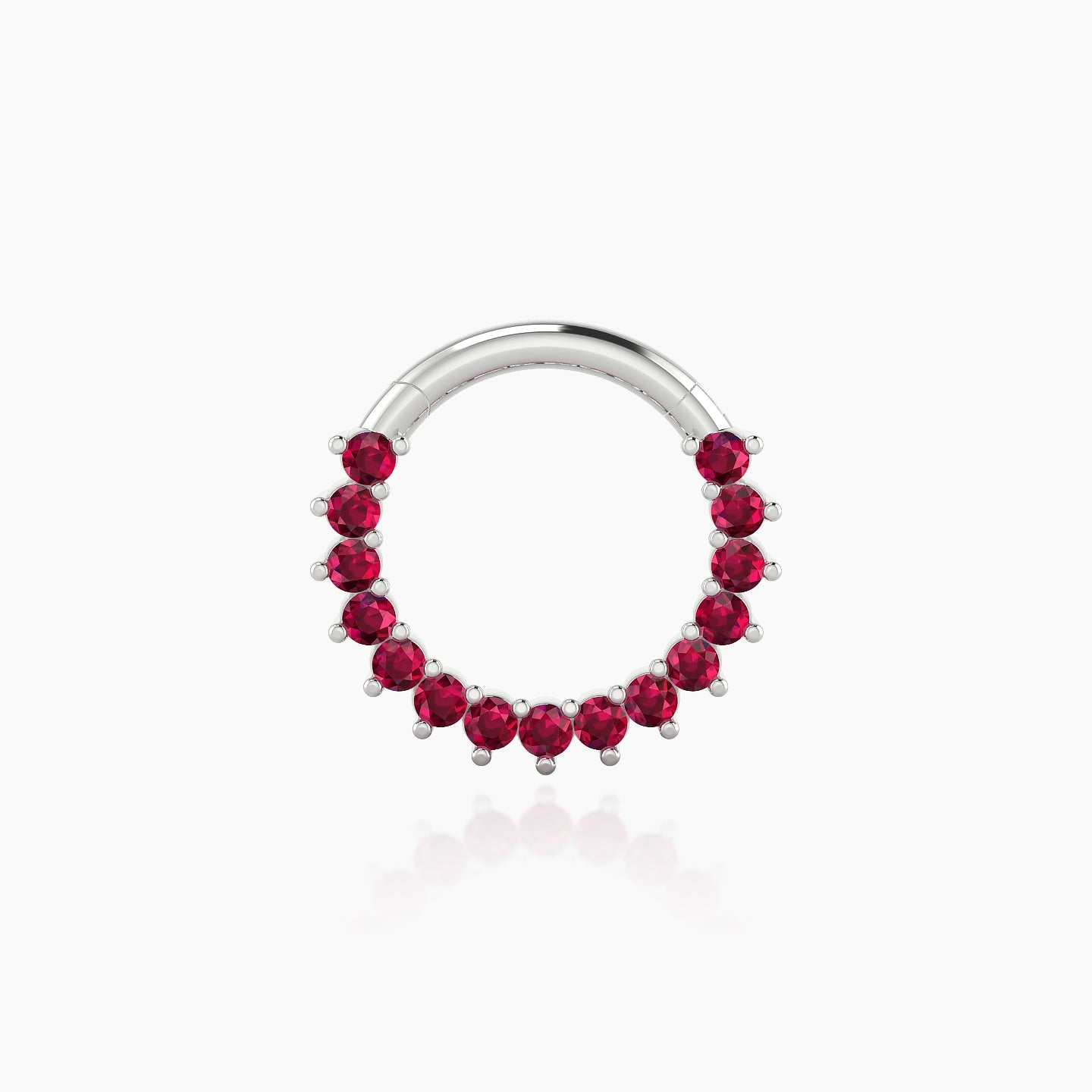 Delia | 18k White Gold 8 mm Ruby Daith Piercing