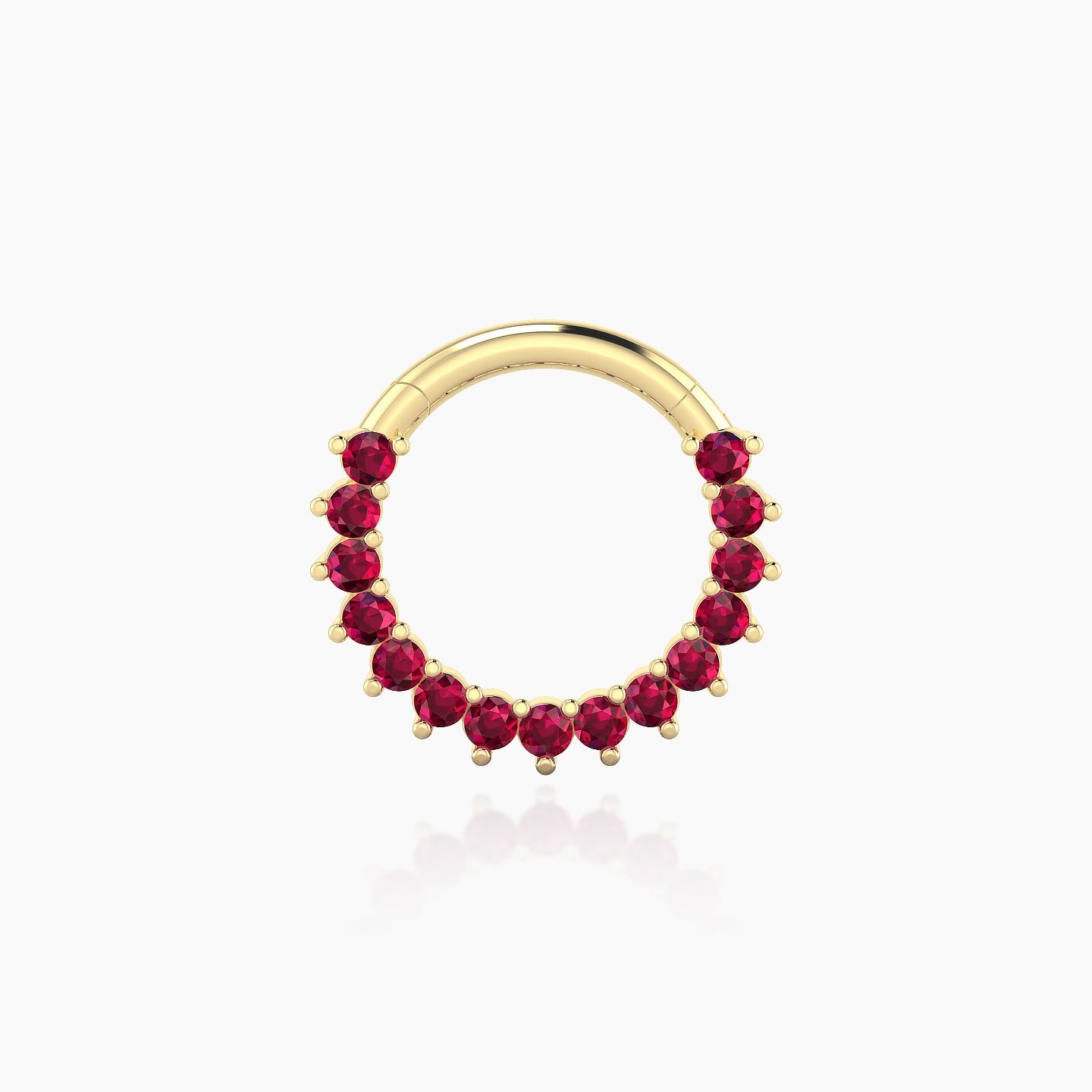 Delia | 18k Yellow Gold 8 mm Ruby Daith Piercing