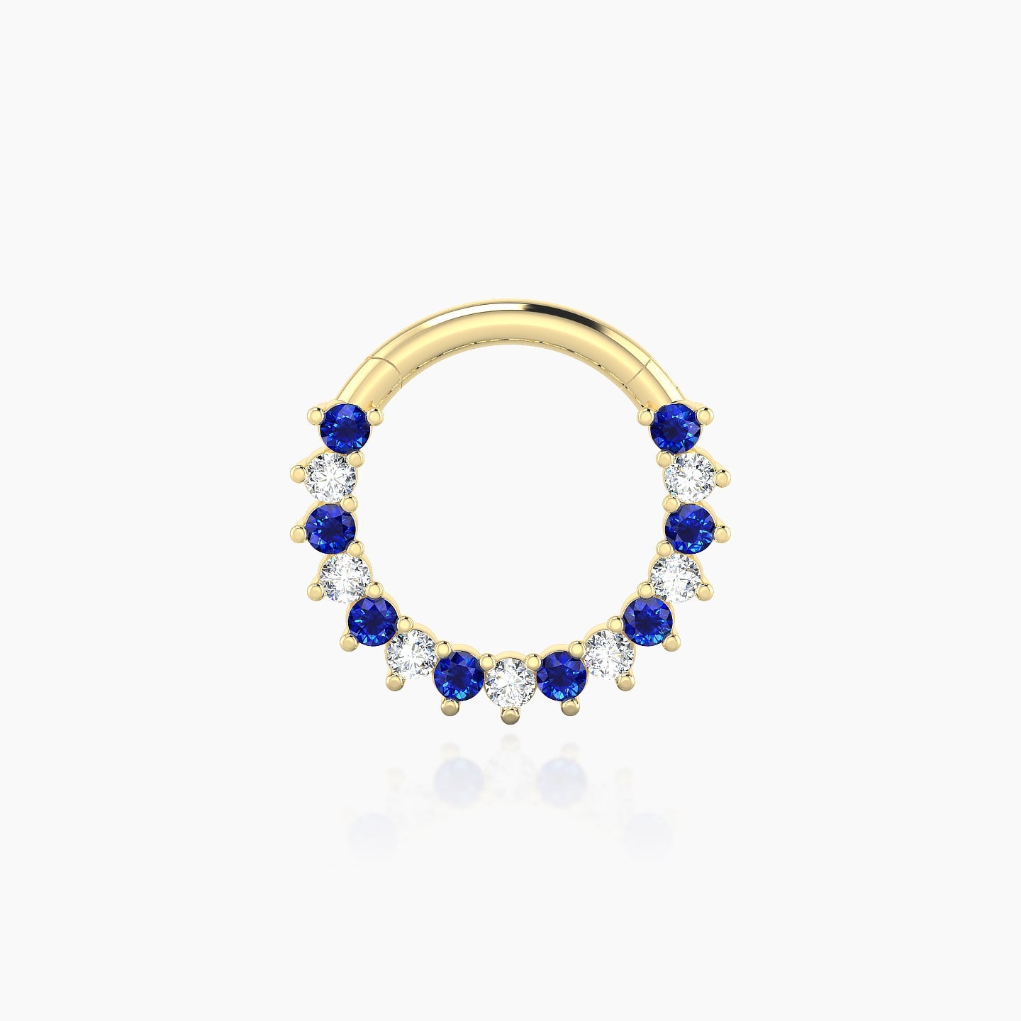 Delia | 18k Yellow Gold 8 mm Sapphire & Diamond Daith Piercing