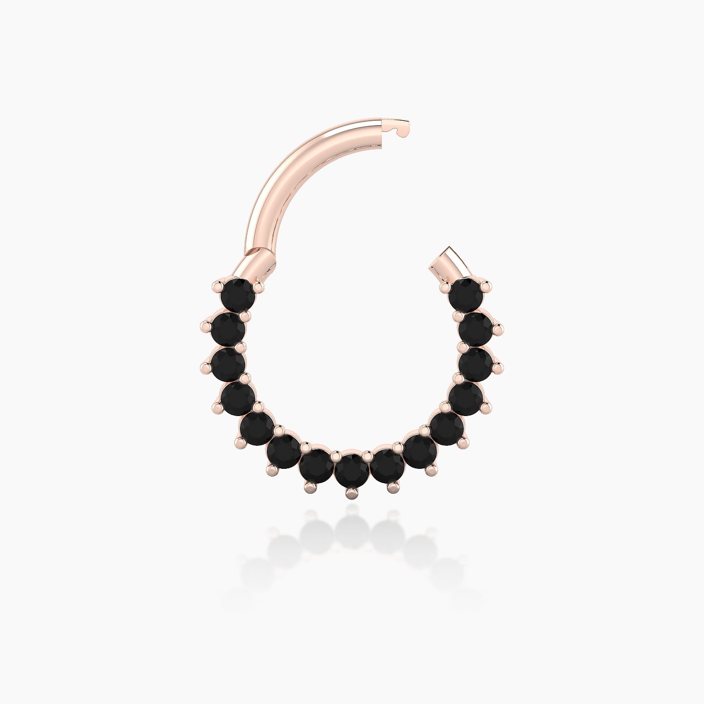 Delia | 18k Rose Gold 8 mm Black Diamond Daith Piercing