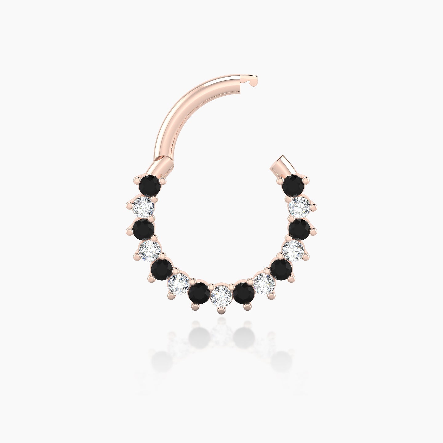 Delia | 18k Rose Gold 8 mm Black Diamond & Diamond Daith Piercing