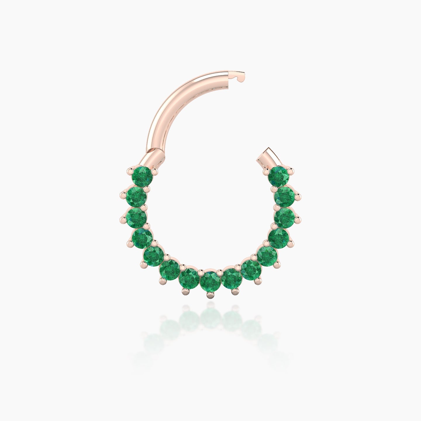 Delia | 18k Rose Gold 8 mm Emerald Daith Piercing