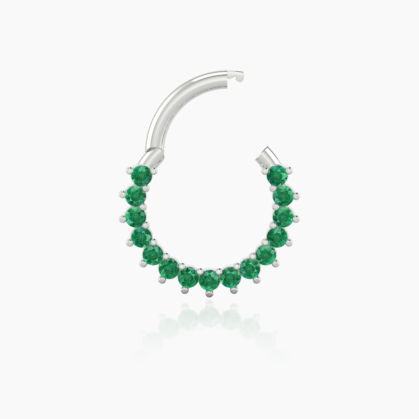 Delia | 18k White Gold 8 mm Emerald Daith Piercing