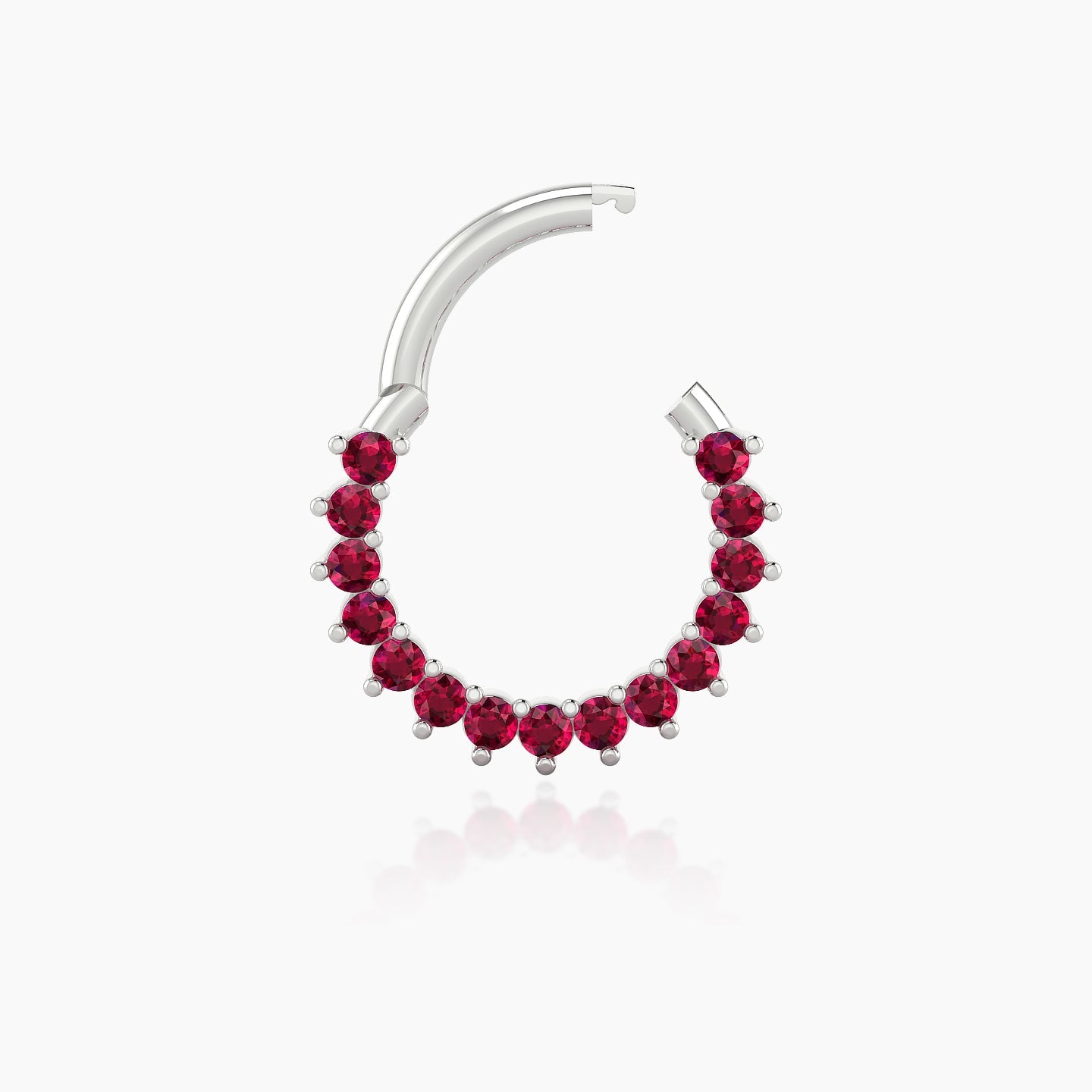 Delia | 18k White Gold 8 mm Ruby Daith Piercing