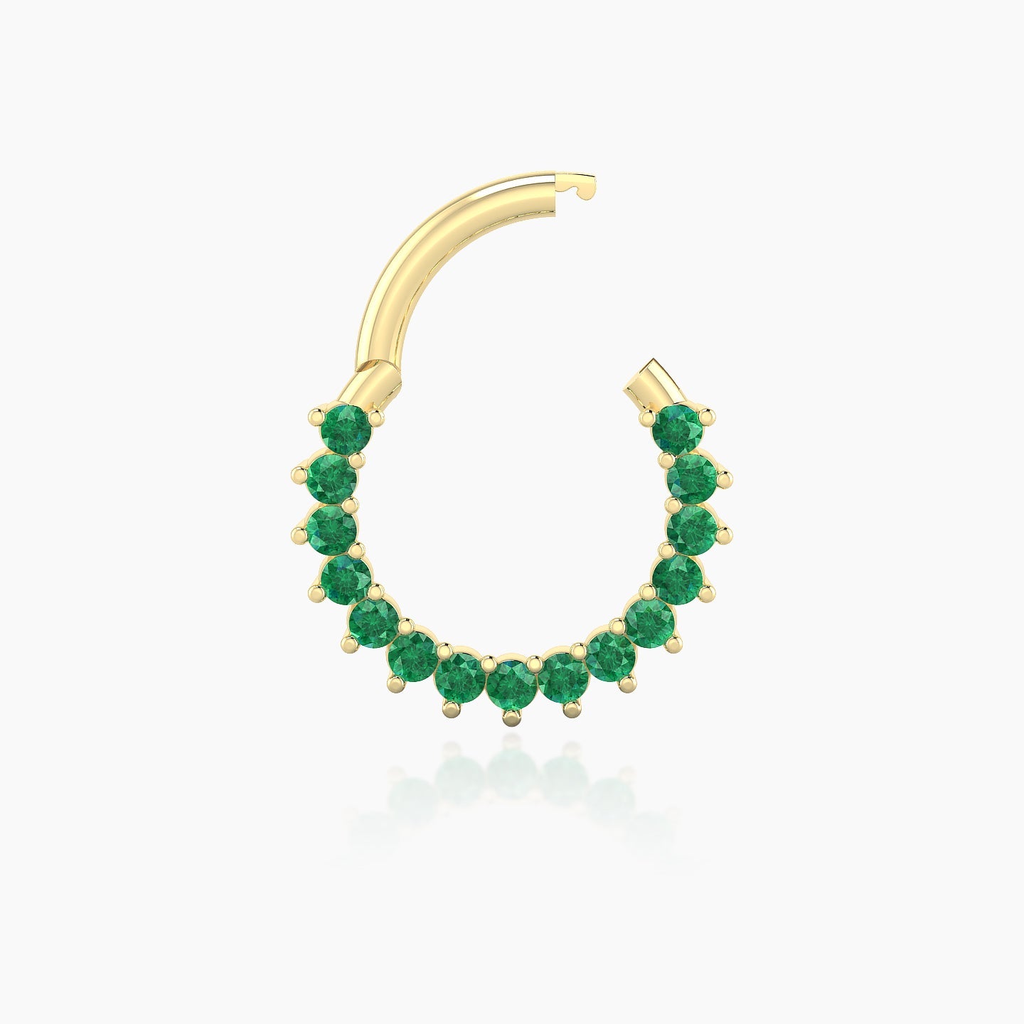 Delia | 18k Yellow Gold 8 mm Emerald Daith Piercing