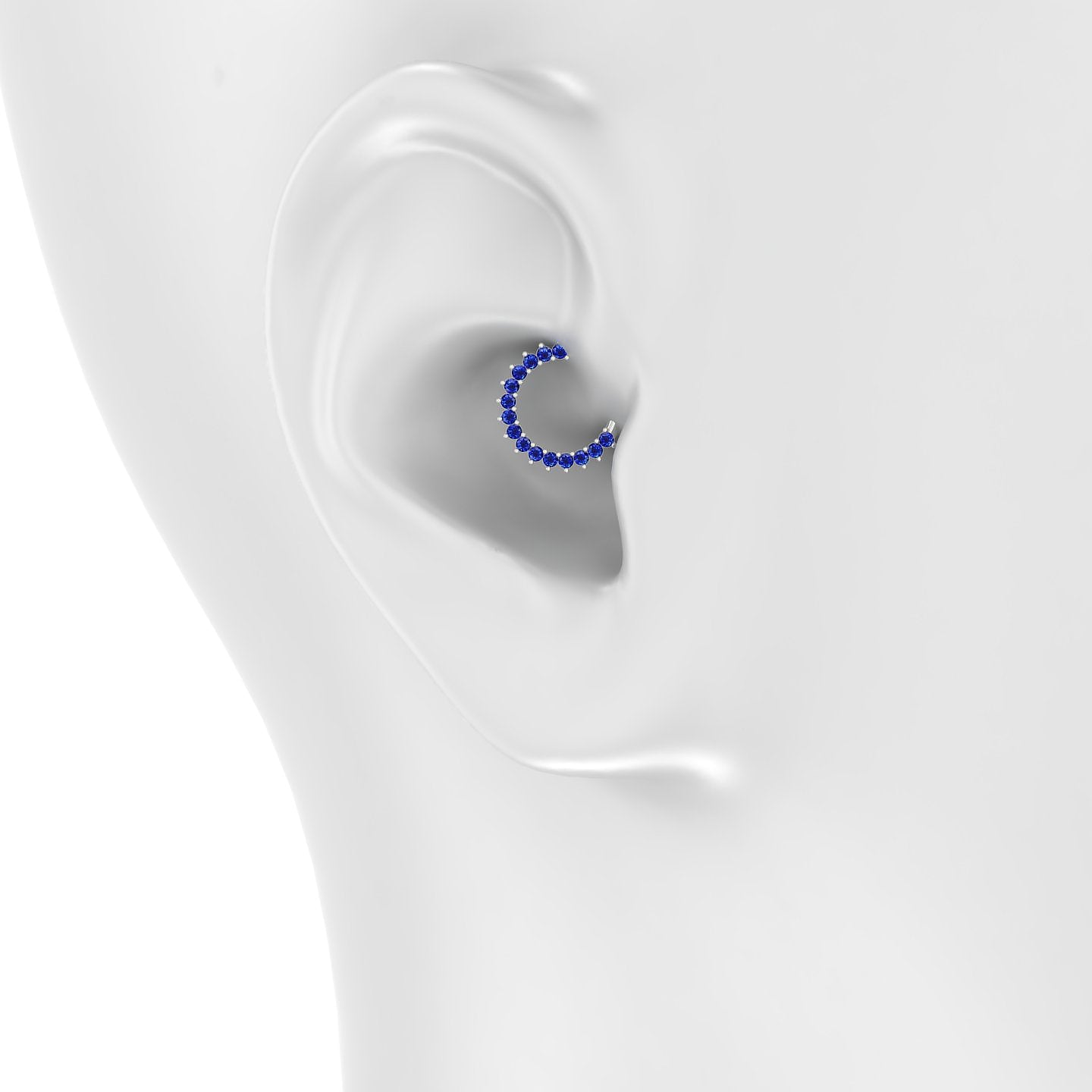 Delia | 18k White Gold 8 mm Sapphire Daith Piercing