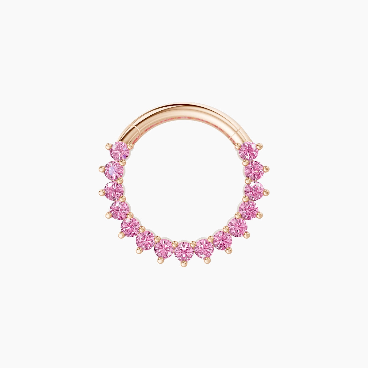 Delia | 18k Rose Gold 8 mm Pink Sapphire Septum Piercing