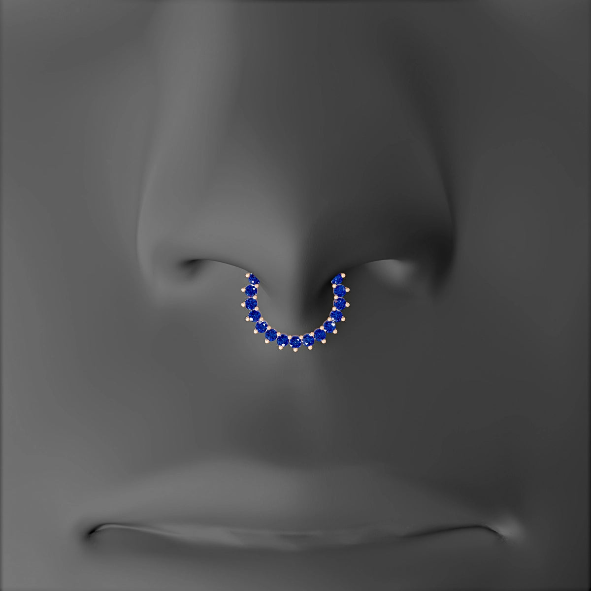 Delia | 18k Rose Gold 8 mm Sapphire Septum Piercing