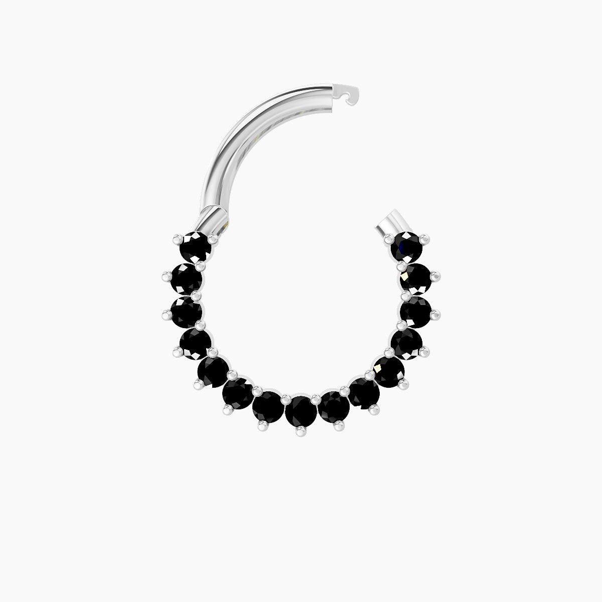 Delia | 18k White Gold 8 mm Black Diamond Septum Piercing