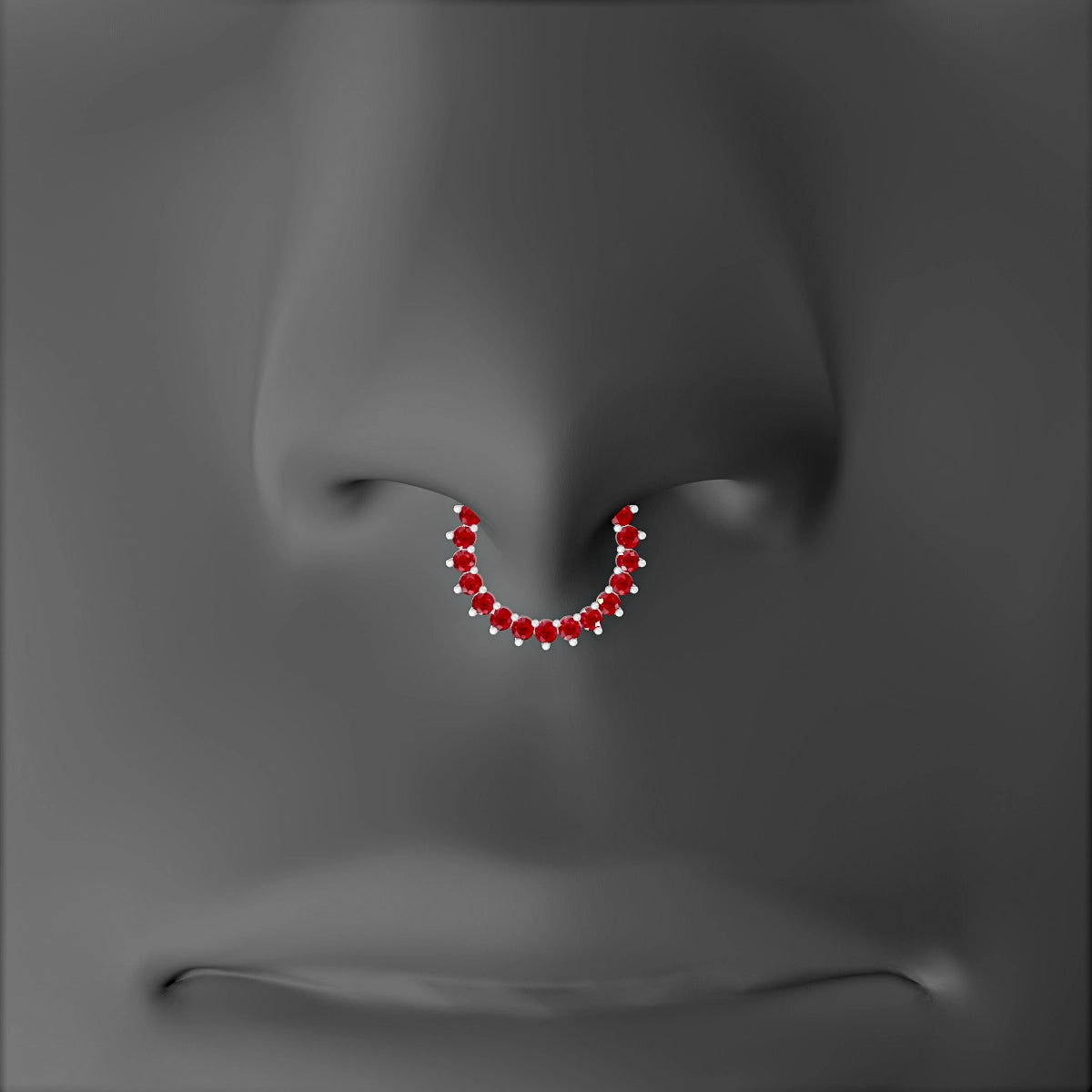 Delia | 18k White Gold 8 mm Ruby Septum Piercing