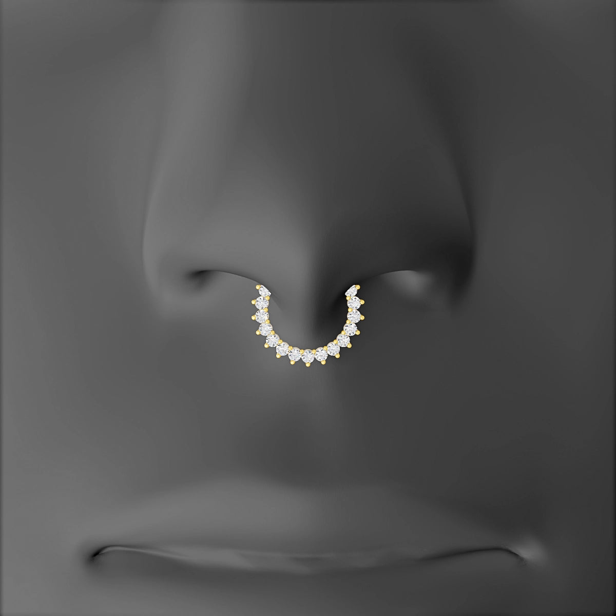 Delia | 18k Yellow Gold 8 mm Diamond Septum Piercing
