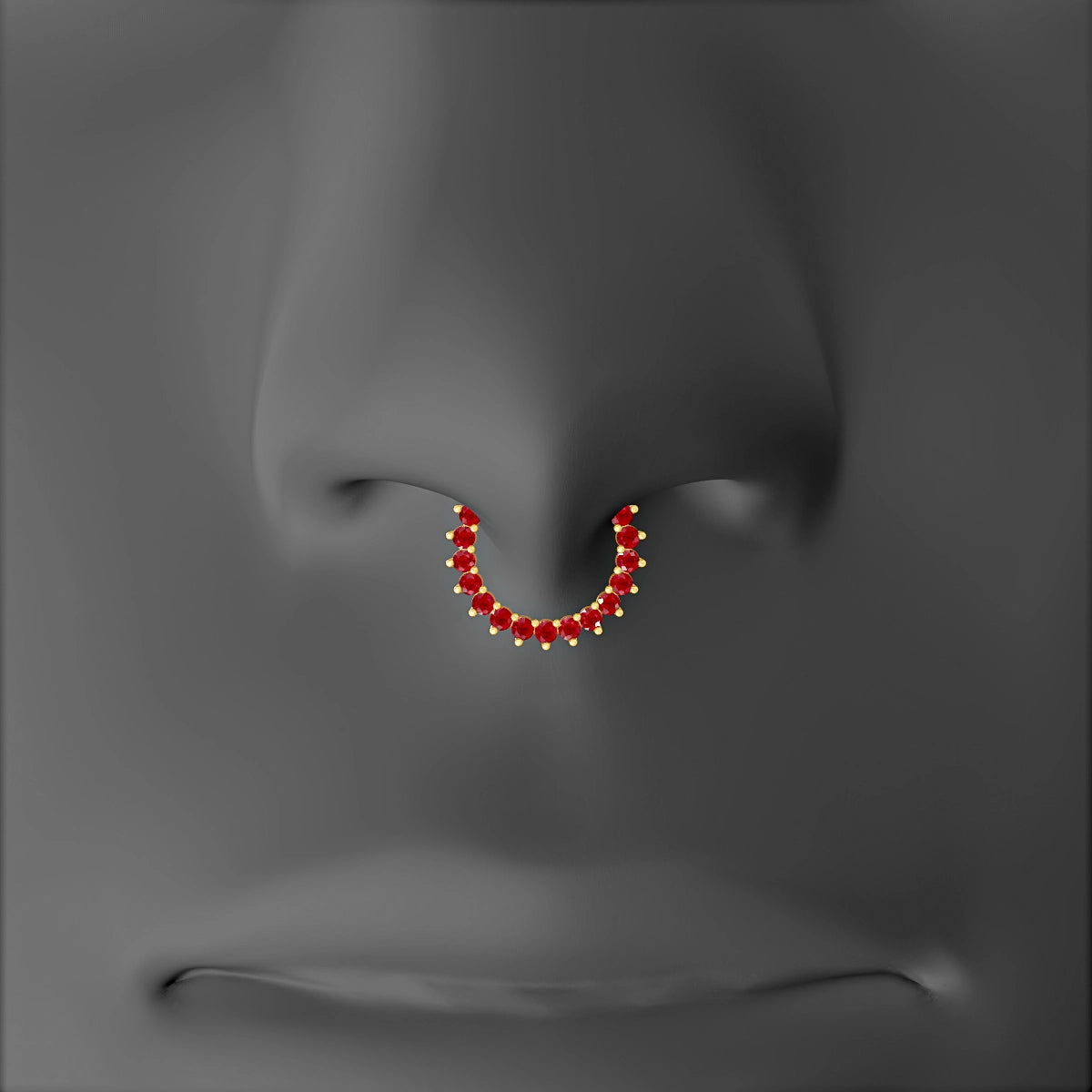 Delia | 18k Yellow Gold 8 mm Ruby Septum Piercing