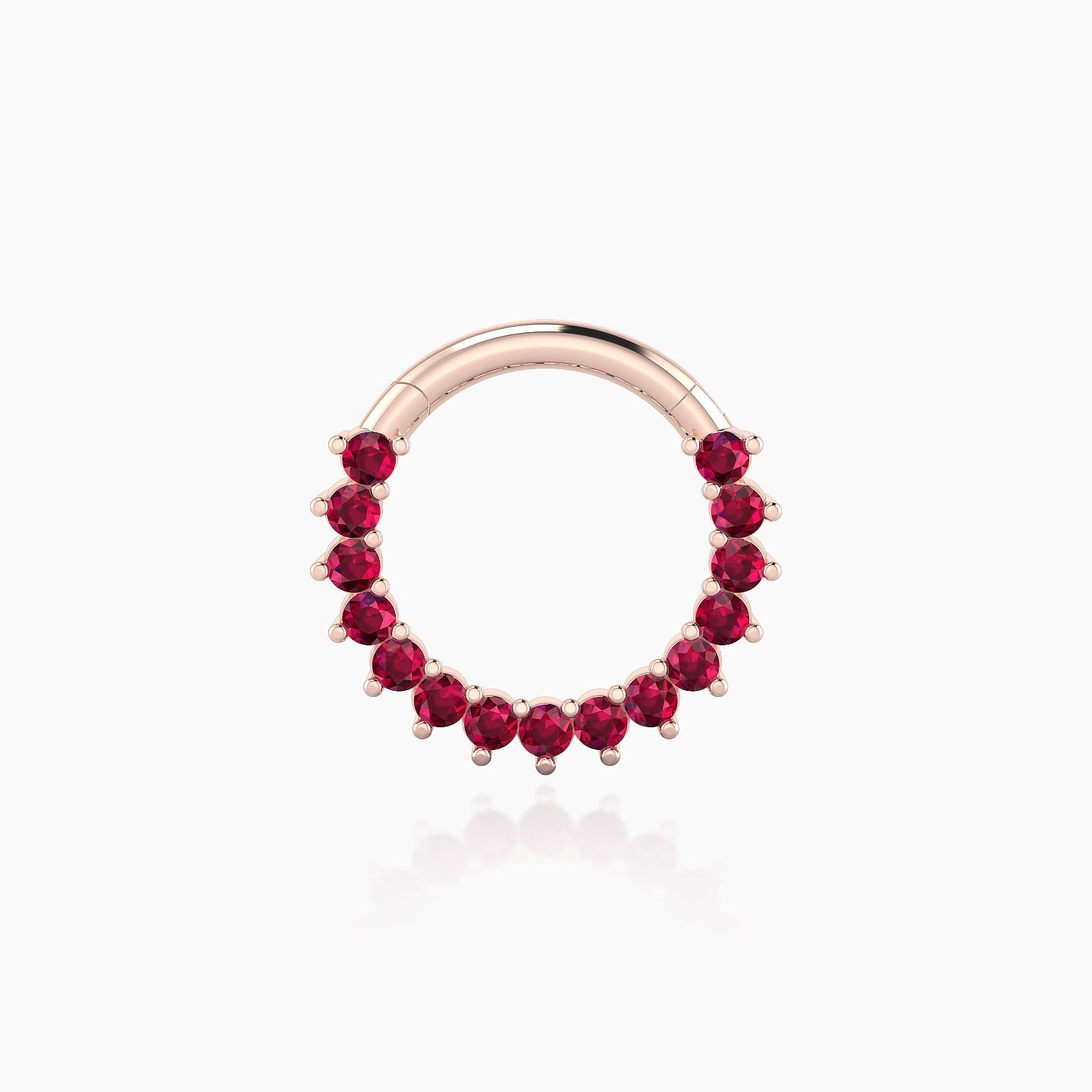 Delia | 18k Rose Gold 8 mm Ruby Septum Piercing