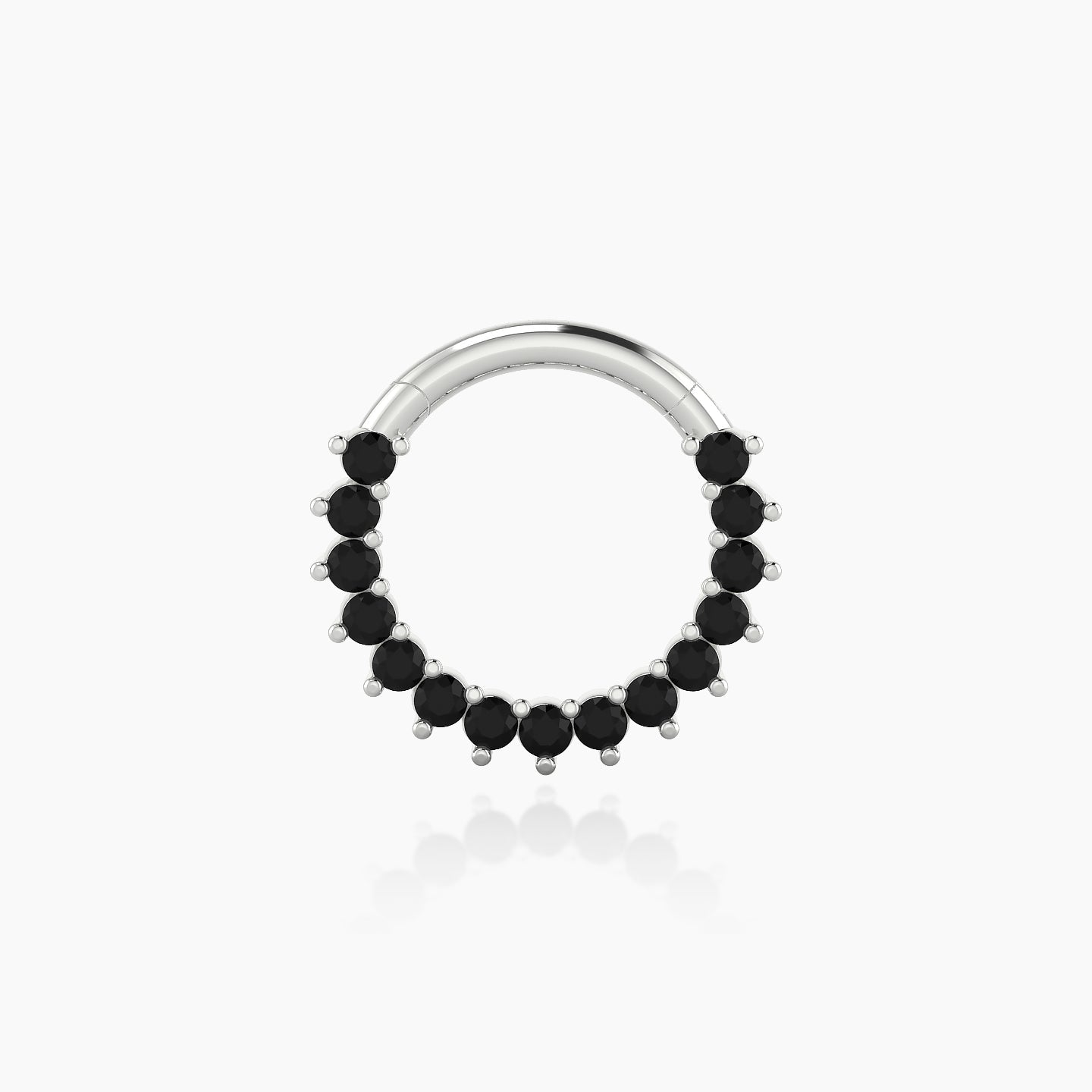 Delia | 18k White Gold 8 mm Black Diamond Septum Piercing