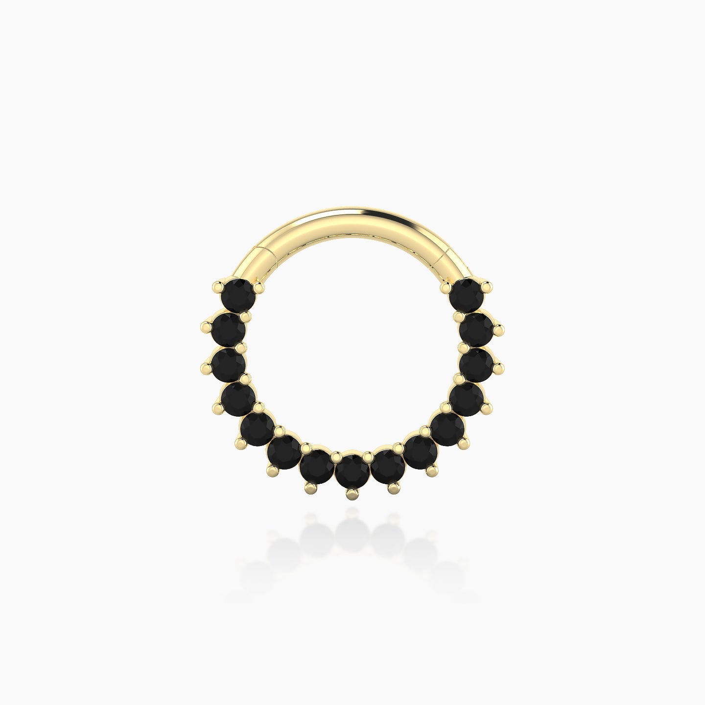 Delia | 18k Yellow Gold 8 mm Black Diamond Septum Piercing