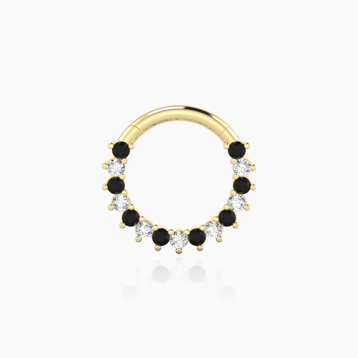 Delia | 18k Yellow Gold 8 mm Black Diamond & Diamond Septum Piercing