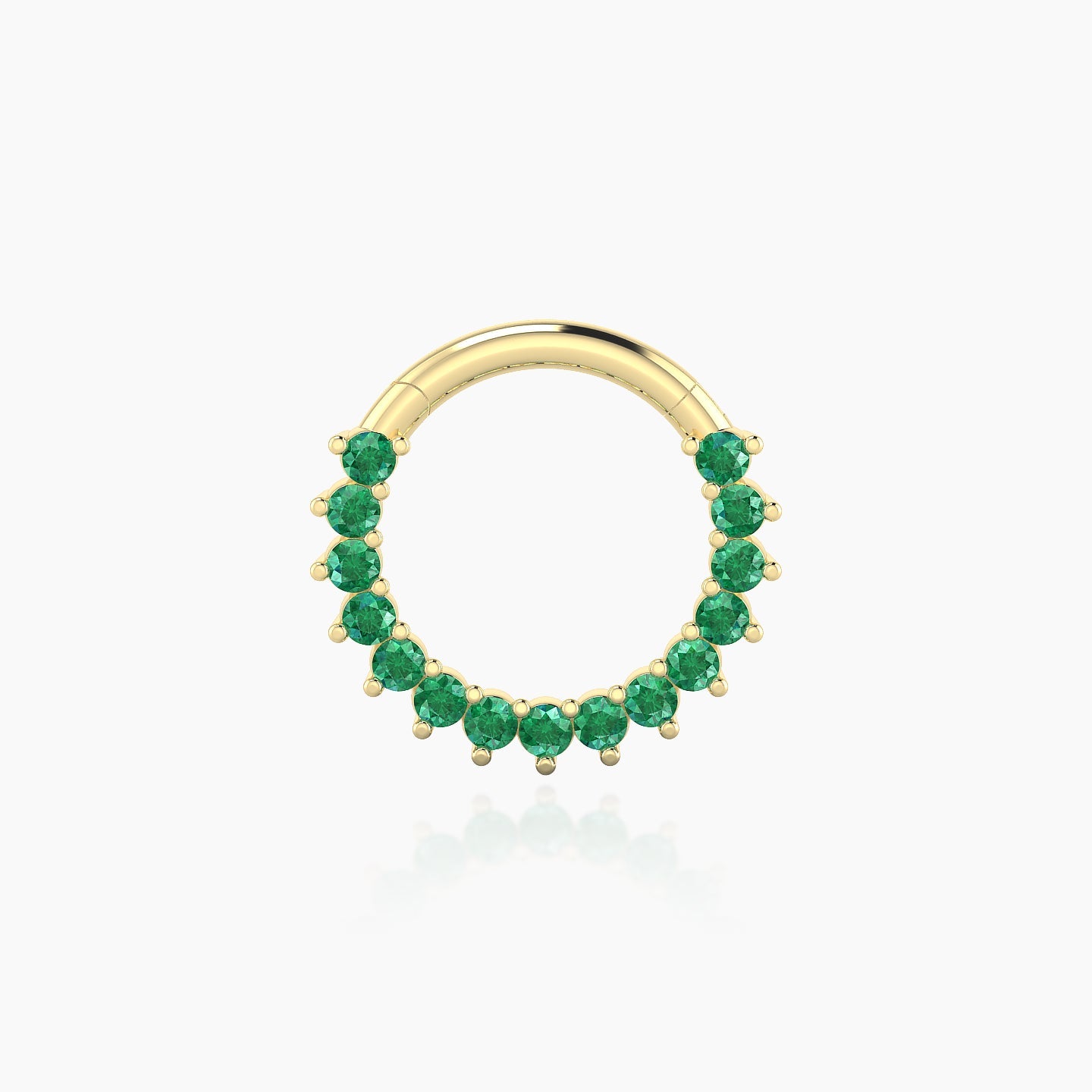 Delia | 18k Yellow Gold 8 mm Emerald Septum Piercing