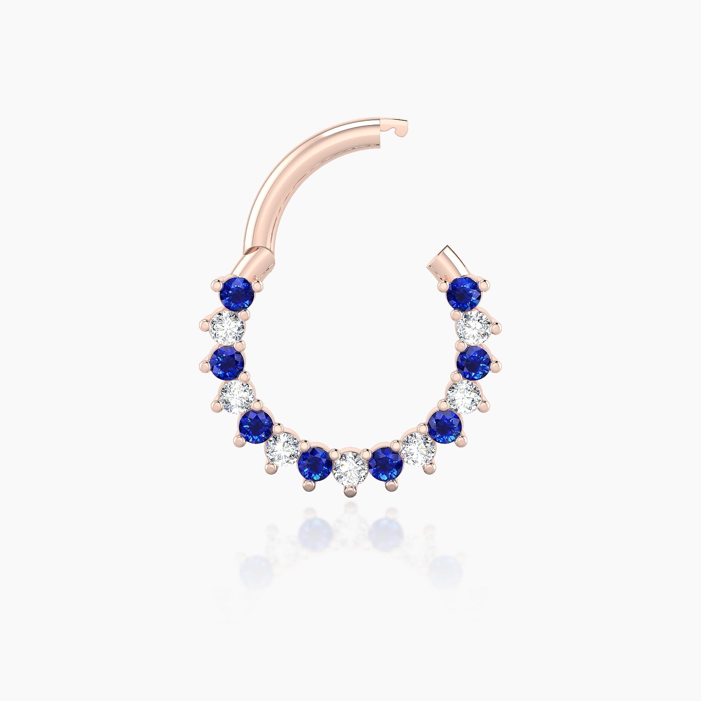 Delia | 18k Rose Gold 8 mm Sapphire & Diamond Septum Piercing