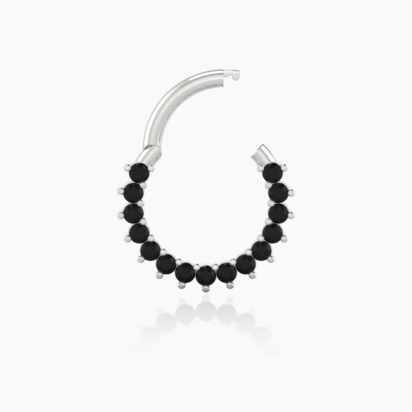 Delia | 18k White Gold 8 mm Black Diamond Septum Piercing