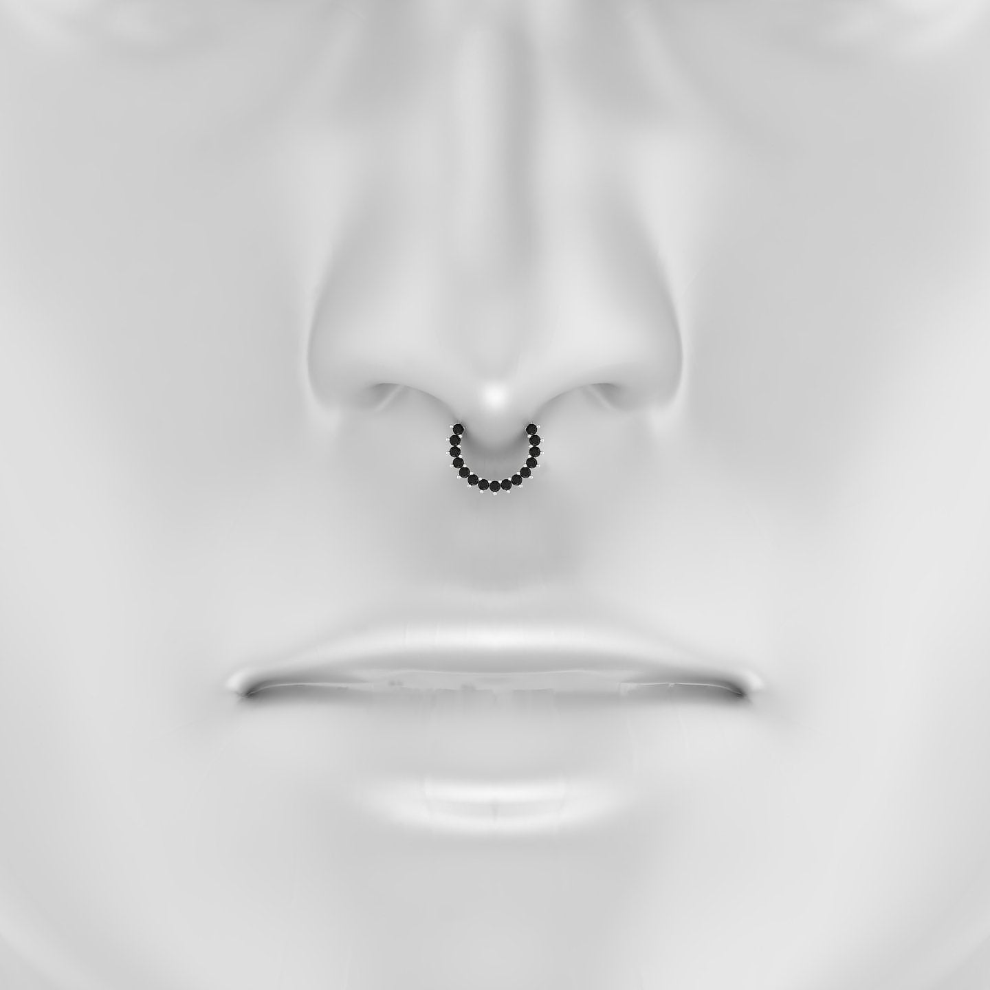 Delia | 18k White Gold 8 mm Black Diamond Septum Piercing