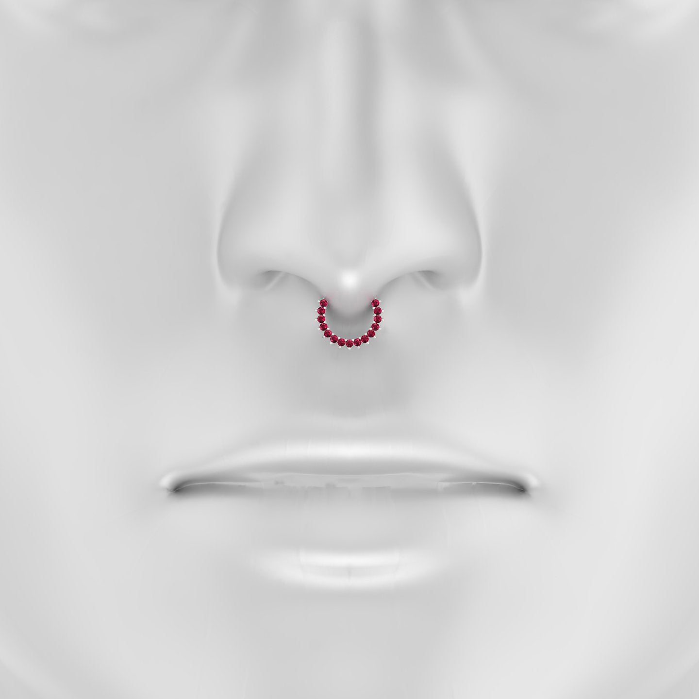 Delia | 18k White Gold 8 mm Ruby Septum Piercing