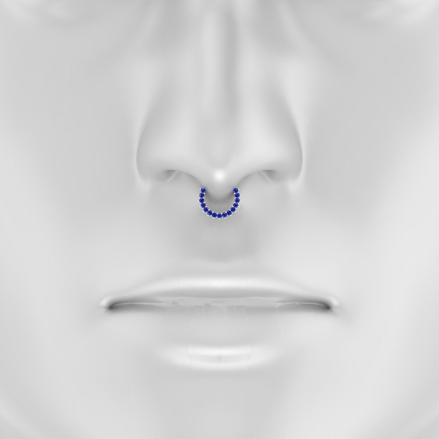 Delia | 18k White Gold 8 mm Sapphire Septum Piercing